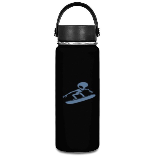 Minimalist Design: Alien Snowboarder Silhouette Vacuum Flask