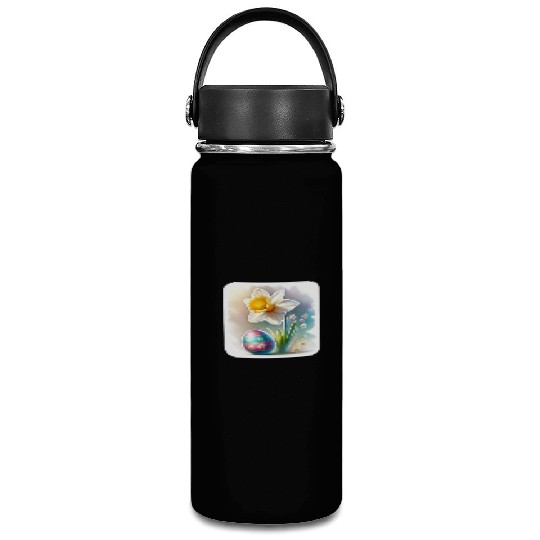 A Beautiful Daffodil With an Easter Egg Vacuum Flask
