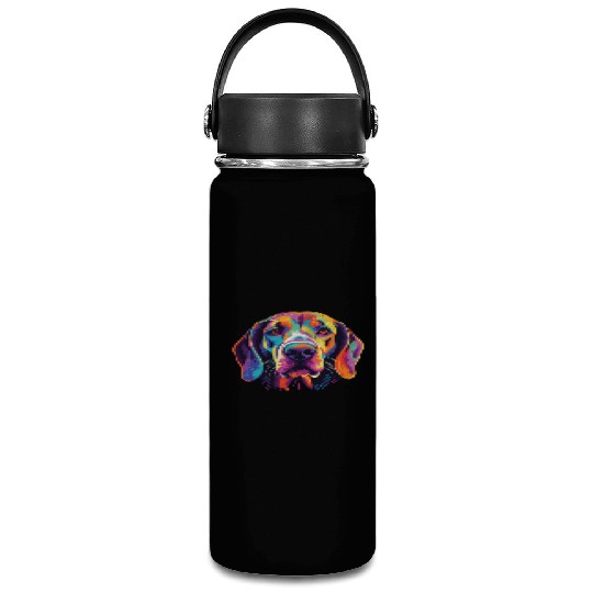 Watercolor Colorful English Foxhound Vacuum Flask