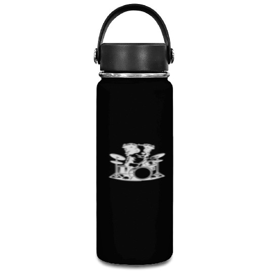 Cool Border Collie Drummer Puppy Design Vacuum Flask
