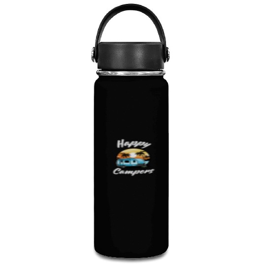 Funny Camping Hiking Lover Present Happy Camper Vacuum Flask
