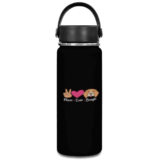 Beagle Dog Mom Mothers Day Peace Love Beagles Vacuum Flask