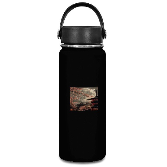 Full Moon in Tokyo Japan Sakura Vacuum Flask