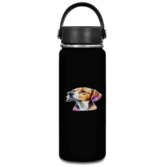 Beagle Watercolor Vacuum Flask