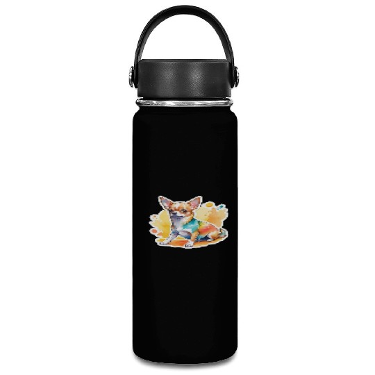 Chihuahua Watercolor Vacuum Flask