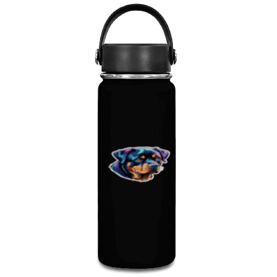 Rottweiler Watercolor Vacuum Flask