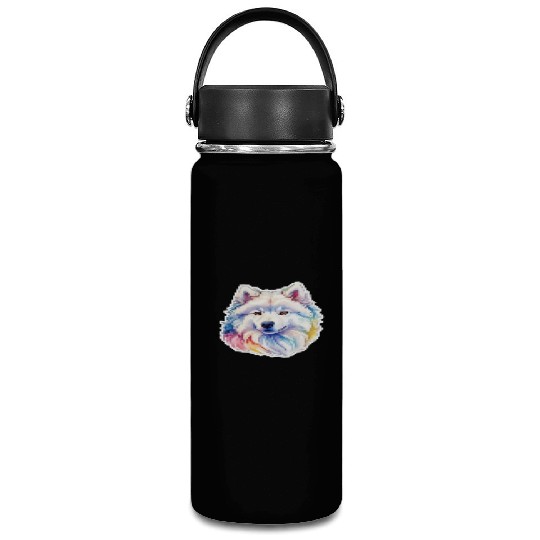Samoyed Dog Watercolor Vacuum Flask