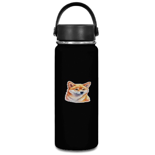Shiba Inu Watercolor Vacuum Flask