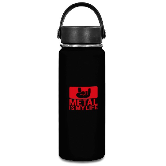 Heavy Metal Is My Life Hard Rock Music Text Quote Vacuum Flask