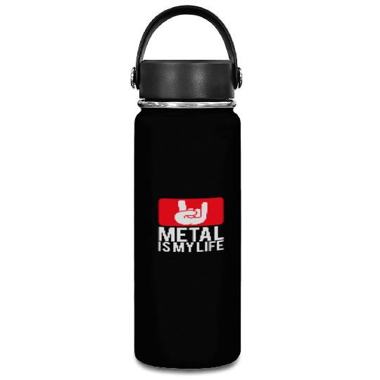 Heavy Metal Is My Life Hard Rock Music Text Quote Vacuum Flask