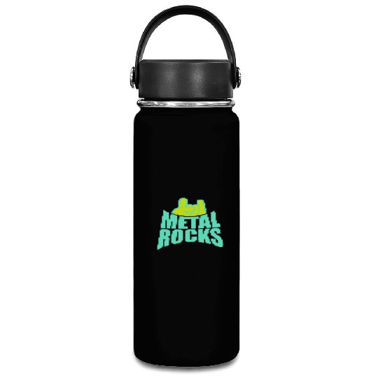 Heavy Metal Rocks Hard Rock Music Text Quote Logo Vacuum Flask
