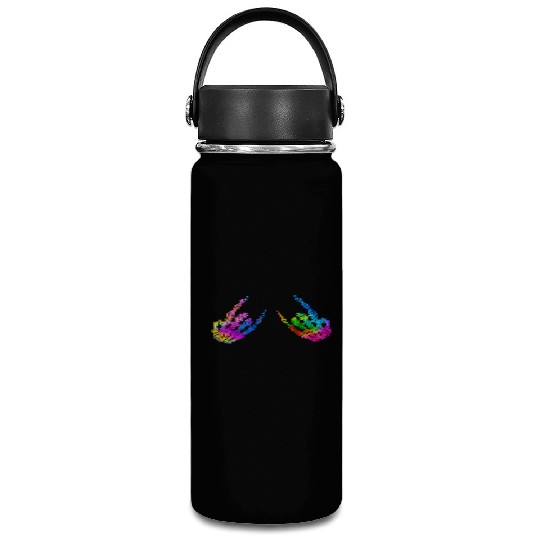 Rock On Rock Star Skeleton Hands LGBT Rainbow Vacuum Flask