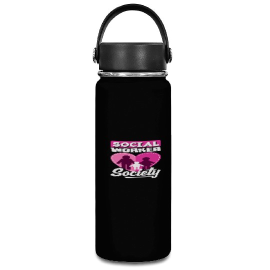 Social Worker Society Heart Family Vacuum Flask