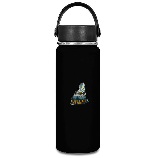 Live Free or Die Retro New Hampshire Nature Vacuum Flask