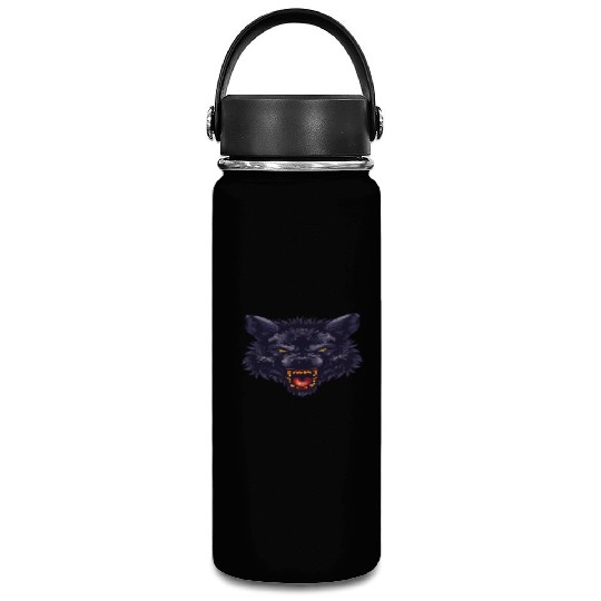 dark wolf face Vacuum Flask