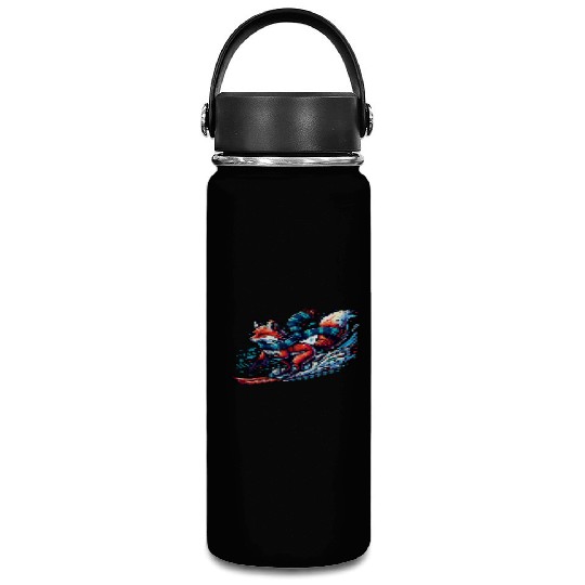 Fox Skiing Adventure in Winter Wonderland Vacuum Flask