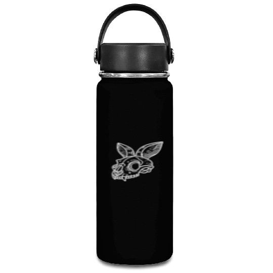 Minimalistic Vector Rabbit Skull Kids Drawing Vacuum Flask