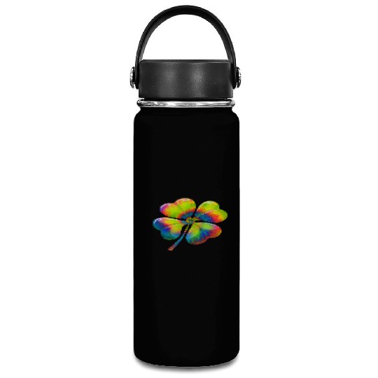 Tie Dye Shamrock Lucky Four Leaf Clover St Patrick Vacuum Flask