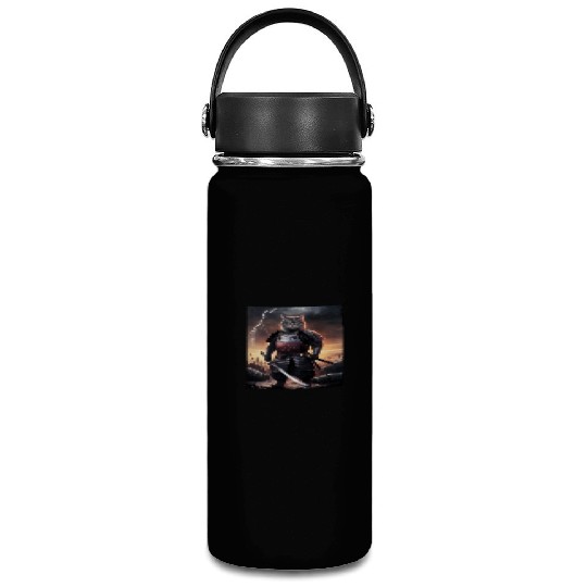 Japanese Cat Samurai Cat Vacuum Flask