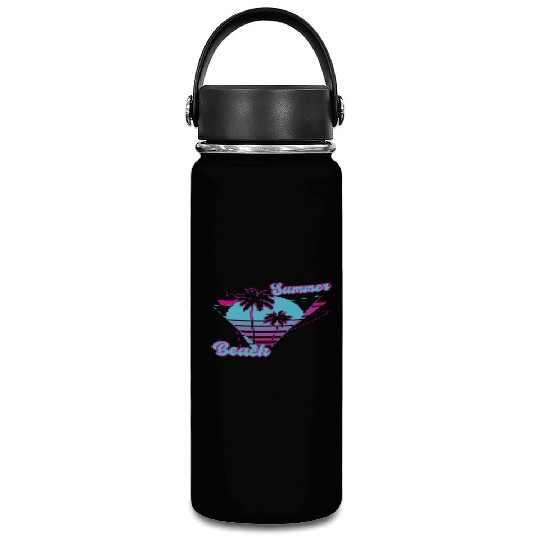 Summer Palm Tree Beach Vacuum Flask
