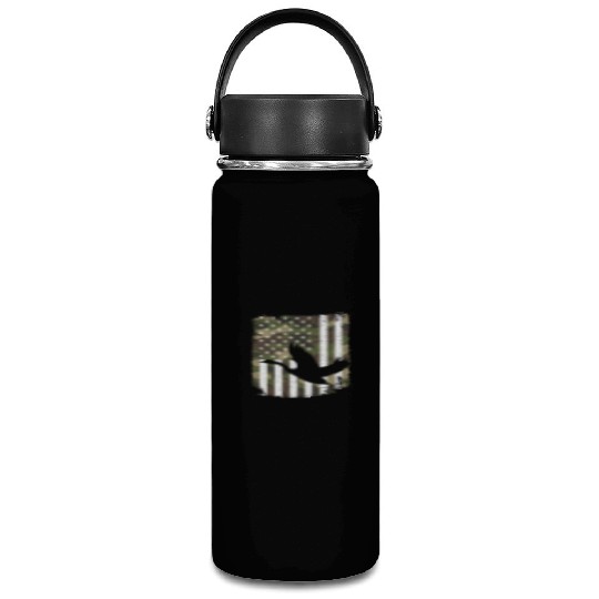 Goose Hunting Camo US Flag For Hunter Camouflage Vacuum Flask