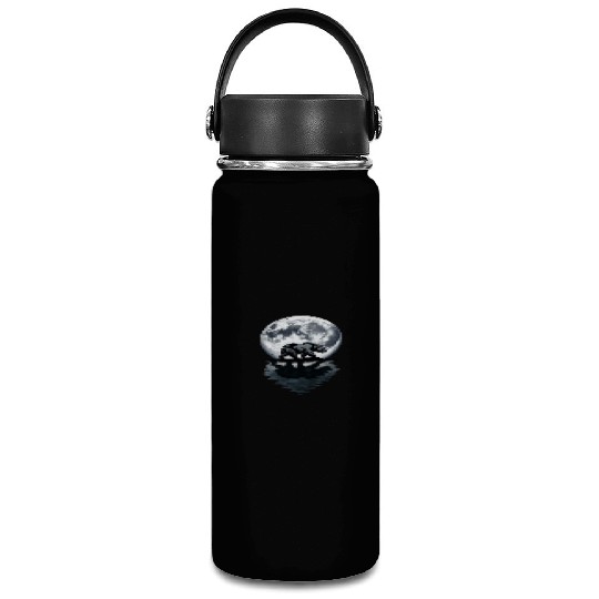 Bear Silhouette Under Full Moon – Wilderness Wildl Vacuum Flask
