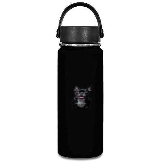 Charming French Bulldog Portrait Capturing Joyful Vacuum Flask