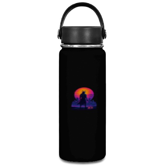 Neon Samurai - Cyberpunk Warrior Art Vacuum Flask