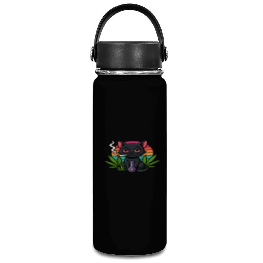 Cute Cat Smoking Weed Vacuum Flask