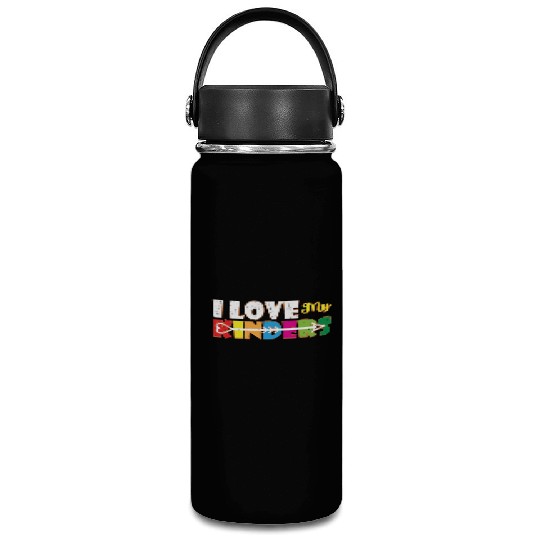 I Love My Kinders Colorful Teacher Appreciation Te Vacuum Flask