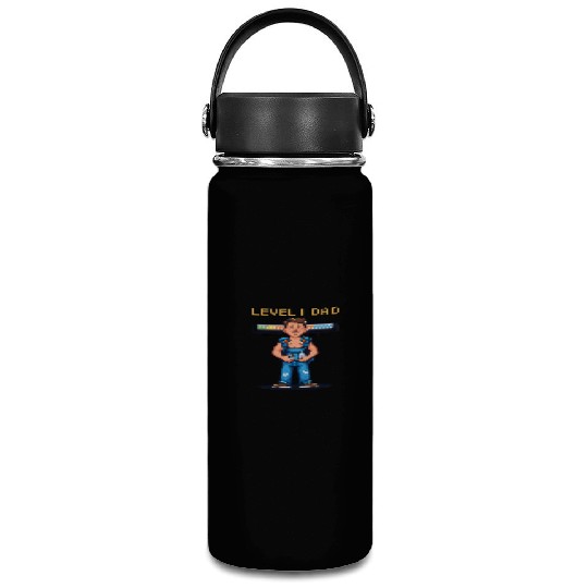 Funny Retro Gamer Dad Pixel Art Father's Day Gift Vacuum Flask