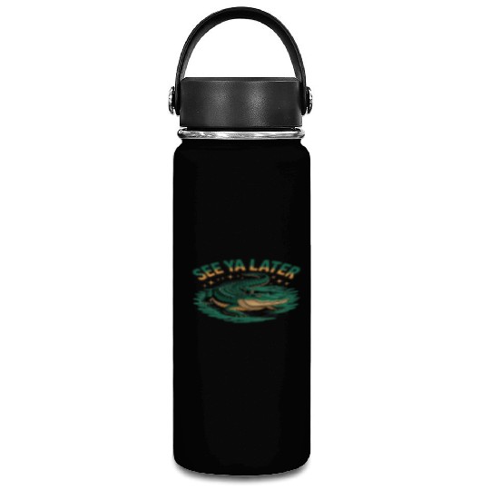 See Ya Later Alligator Retro Gator Joke Vacuum Flask
