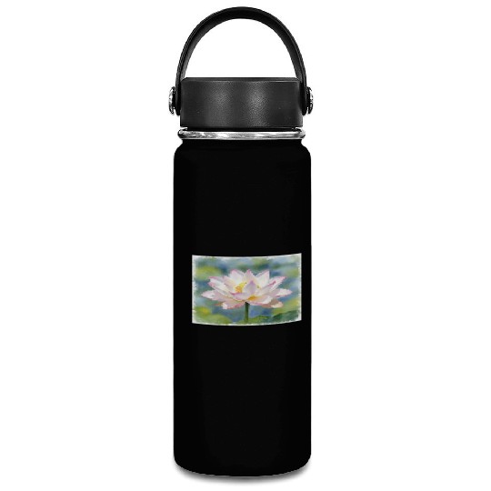 Serene Water Lily Floral Print Vacuum Flask