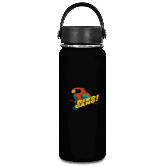 Bird Gang Parrot Cartoon Sticker | Tropical Funny  Vacuum Flask
