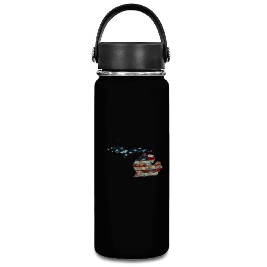 State And Country Michigan Patriot Flag State Tees Vacuum Flask