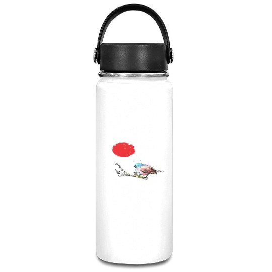 Murakami Birds Red Moon Japenese Vacuum Flask