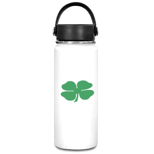 Green 4 Leaf Clover Solid Vacuum Flask