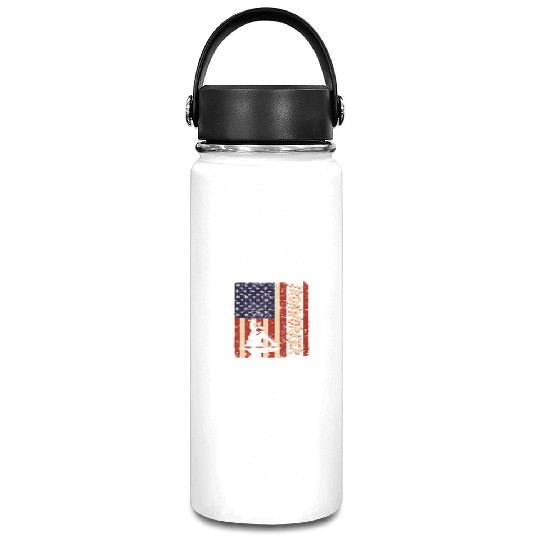 US Flag Ironworker Independence labor Day Vacuum Flask