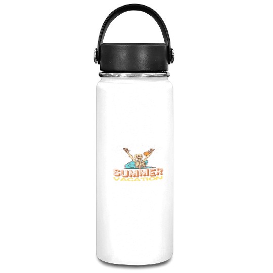 help me i am in summer vacation funny skeleton Vacuum Flask