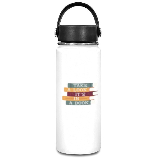 Take A Look It's A Book Retro Rainbow Reading Vacuum Flask