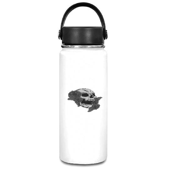Black Skull Roses Aesthetic Goth Gothic Vacuum Flask