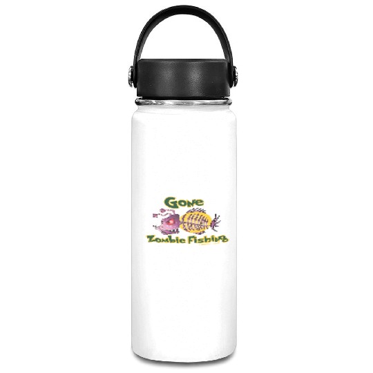 Ghoulish Zombie Fish Cartoon Design Vacuum Flask