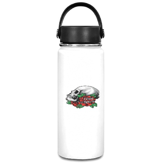 CA SKULL AND ROSES Vacuum Flask