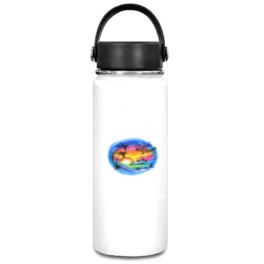 Beach Please Airbrush Colorful Vacuum Flask