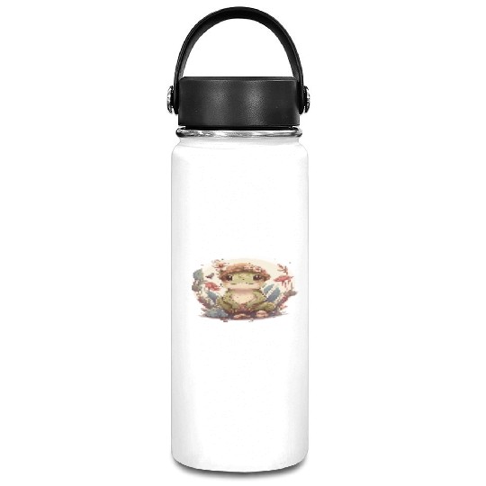 Cute Cottagecore Baby Frog Toad Frog Lovers Vacuum Flask