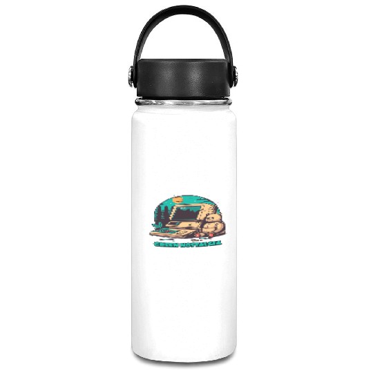 Green Nostalgia Toy Bear Nature Computer Vacuum Flask