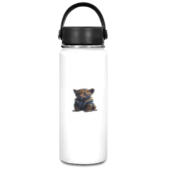 A cute tiny hyper realistic baby jaguar Vacuum Flask