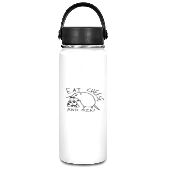 Eat Cheese And Sin Funny Cheese Lover Vacuum Flask