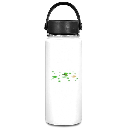 Three Wine Glasses Clover Shamrock St Patrick Day Vacuum Flask