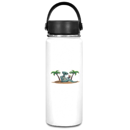 Alien on the beach Vacuum Flask